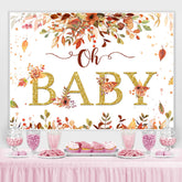 Oh Baby Gold Gelb Blätter Herbst babydusche Hintergrund